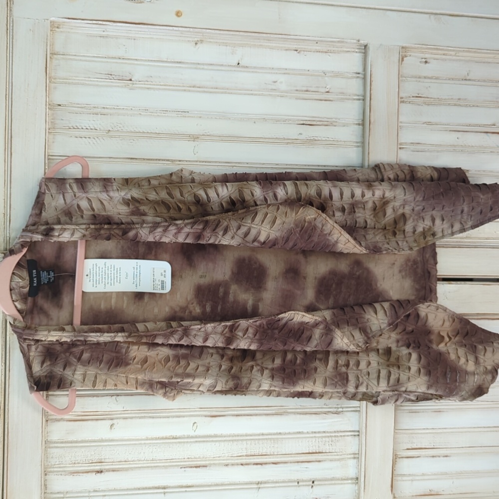 Kaktus, shades of brown open sleeveless vest/cardigan. Size small